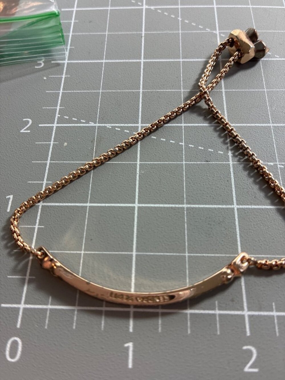 Kendra Scott Gold Pavé Bar Slider Bracelet Adjustable Crystal Chain - Picture 5 of 6
